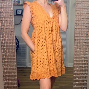 EYELET ROMPER w/ POCKETS